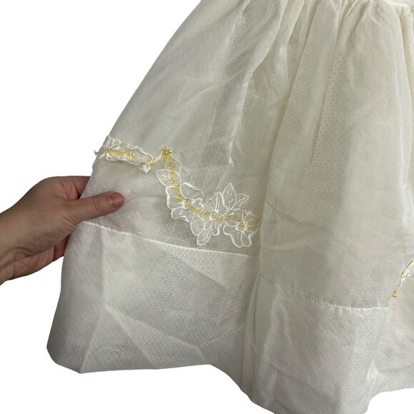 Sheer Vintage Party Dress Puff Sleeve Floral Lace‎ 1950s Girl XS - Picture 9 of 9